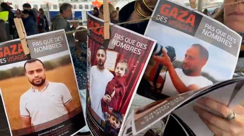 Rassemblement à Marseille en soutien aux journalistes tués à Gaza