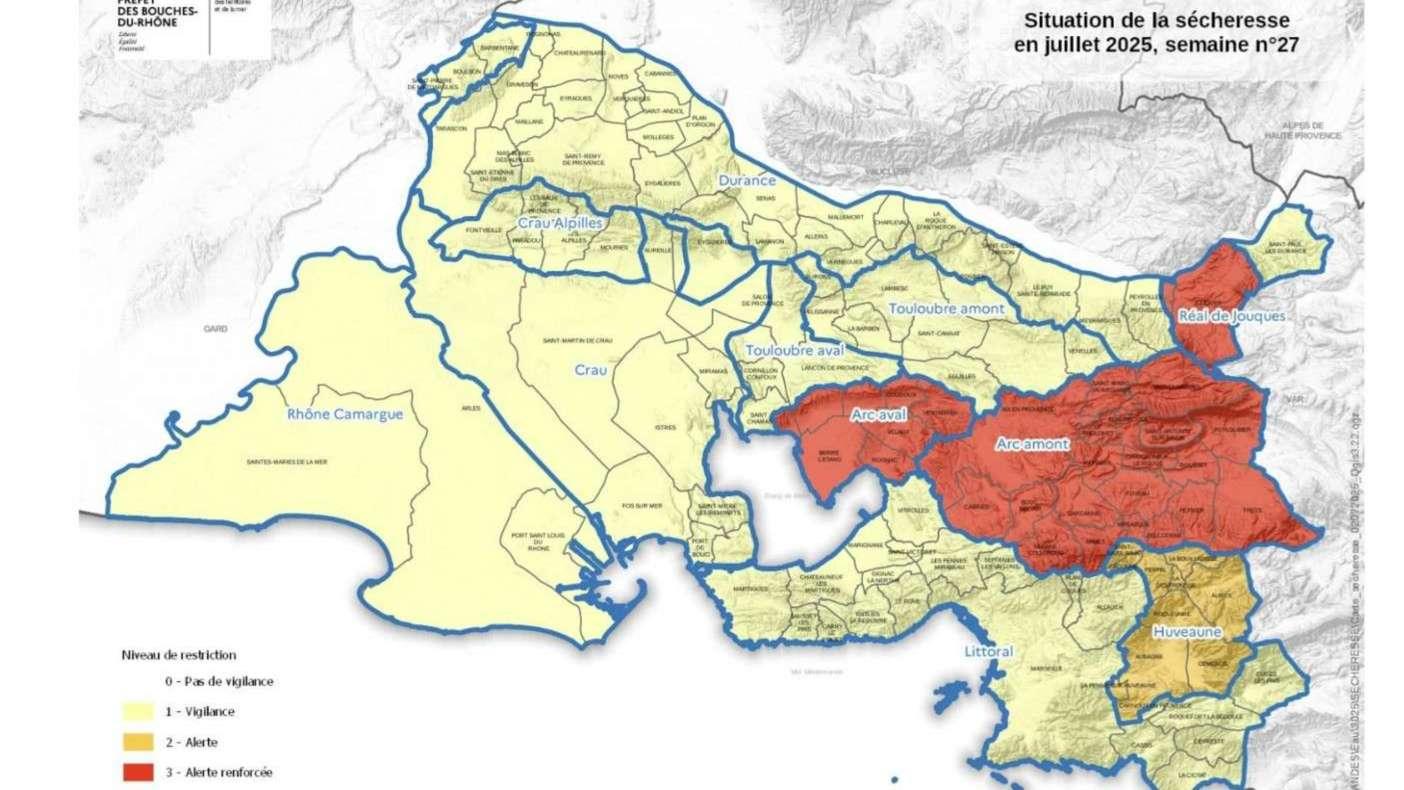 Sécheresse : plusieurs secteurs des Bouches-du-Rhône en alerte renforcée
