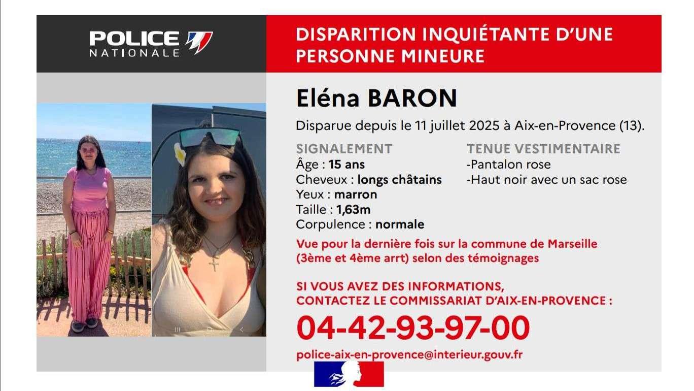 Marseille. Eléna a été retrouvée, annonce sa famille