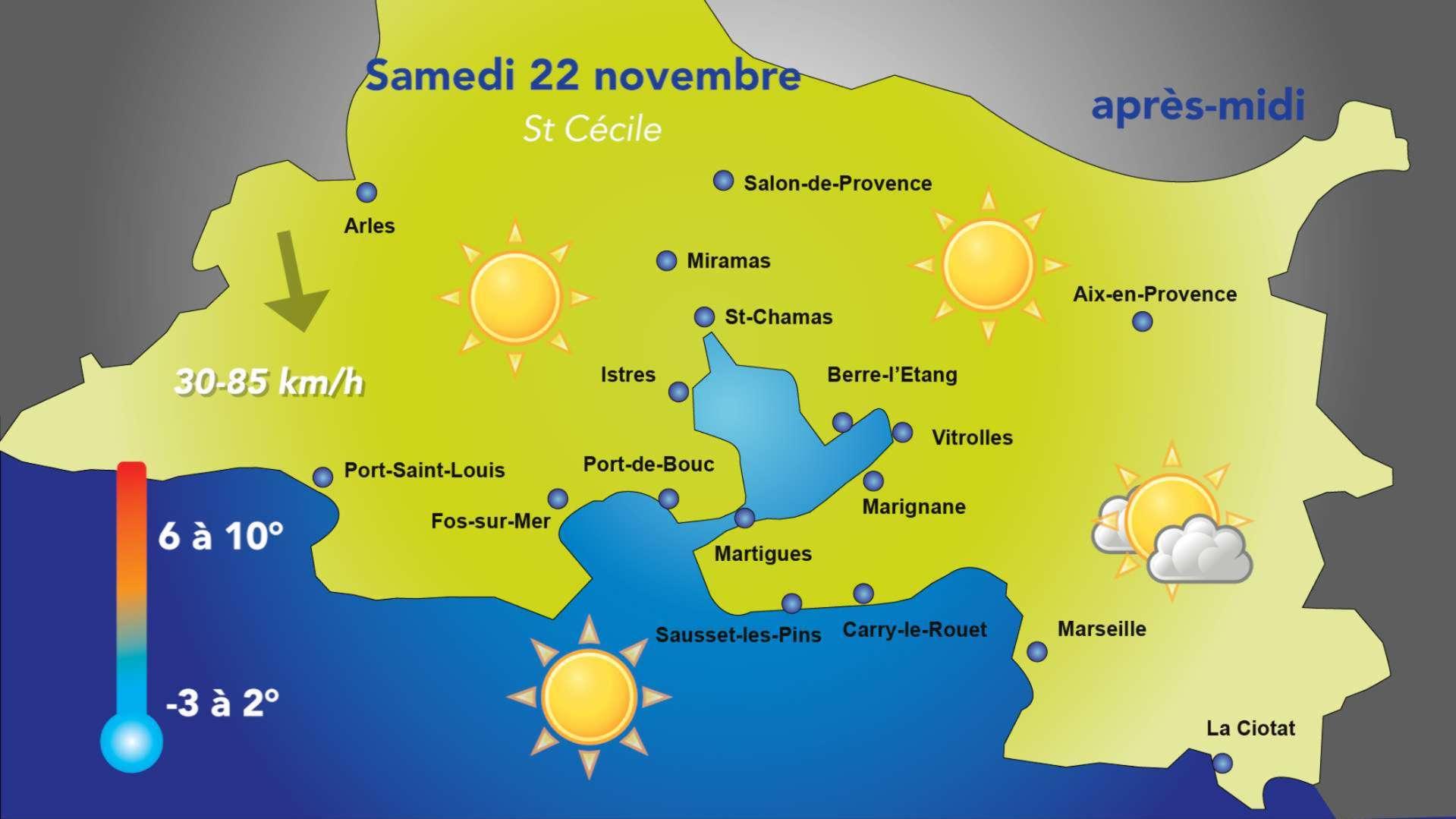 Météo du week-end du 22/23 novembre : soleil, vent fort et froid, samedi et mitigé dimanche